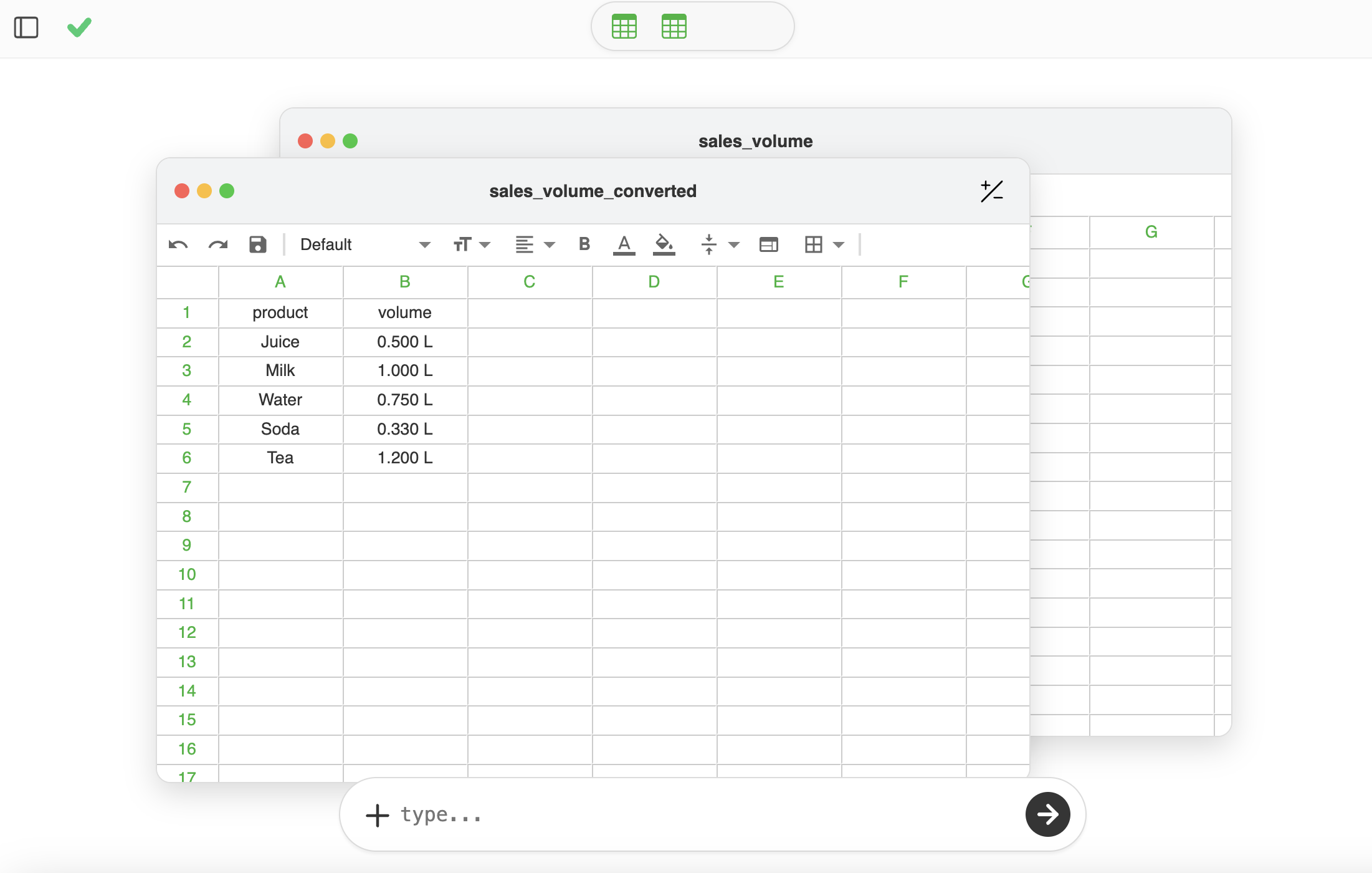 Table after AI conversion